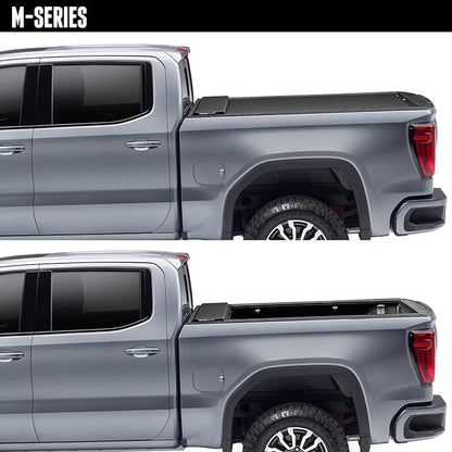 RealTruck Roll-N-Lock M-Series Retractable Truck Bed Tonneau Cover | LG225M | Fits 2019 - 2025 Chevy/GMC Silverado/Sierra, works w/ MultiPro/Flex tailgate 8' Bed (96.3")