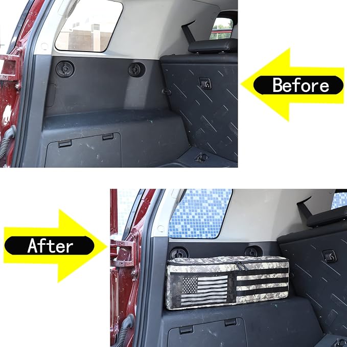 Aunginsy 2PCS Trunk Organizer Compatible with Toyota FJ Cruiser 2007-2021+, Car Left & Right Side Trunk Storage Bags Backseat Hanging Storage Multi-Compartment Accessories, With Camouflage Pattern