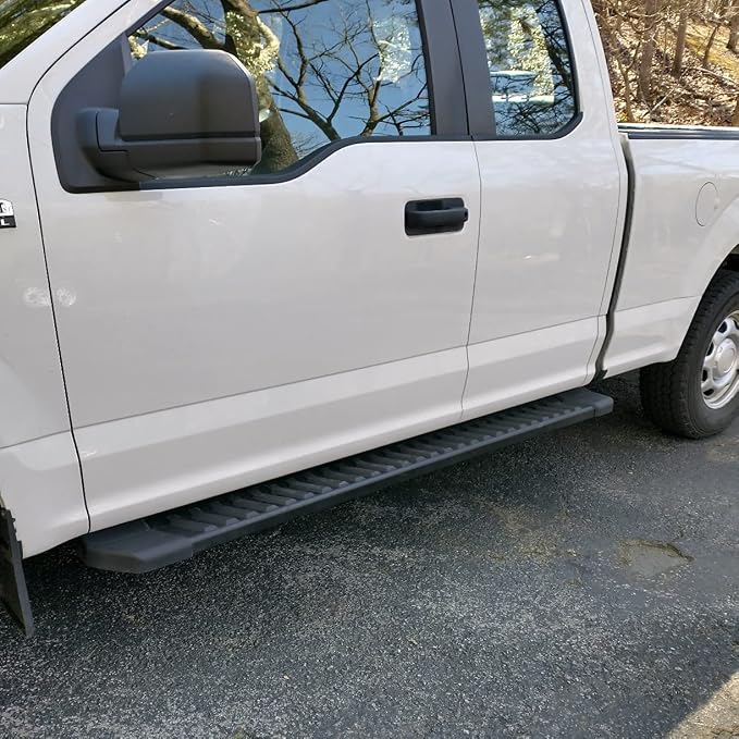 COMNOVA Pair Running Board Nerf Bar Compatible with 2015-2026 Ford F150 Super Cab（3/4 Size Rear Doors） Rocker Slider Side Steps,Width 6 Inches V Style.with OE Style Brackets.