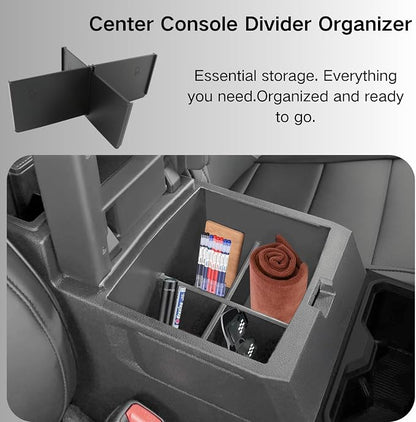 3PCS Center Console Organizer Compatible with Toyota Tacoma 2026 2025 2024 Accessories Middle Console Organizer Interior Armrest Insert Tray Hidden Storage Box Secret Compartment