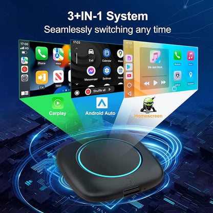 8 Core [4+64G] Wireless Carplay AI Box Android Auto Adapter, Qualcomm Android 13 Plug & Play, Compatible with 98% Vehicle Models, GPS Navigation/Voice Control/Bluetooth/Mirror Link