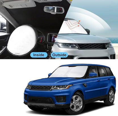 TINGLU Sun Shade for Land Rover Range Rover Sport 2014-2022 Accessories Windshield Sun Shade Window Shade UV Rays Protection Sun Visor Cover with Steering Wheel Sunshade Storage Bag