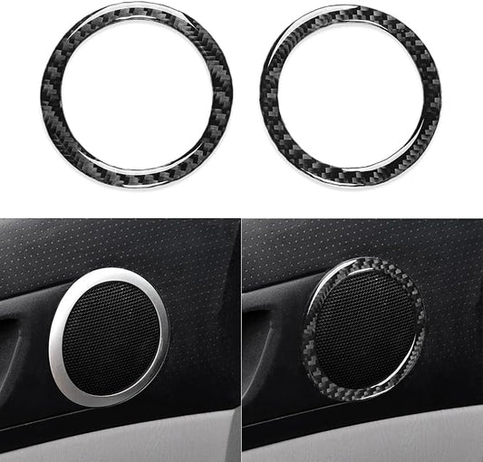 NVCNX Real Premium Carbon Fiber for Toyota 2nd Gen Tacoma Accessories 2005-2015 2006 2007 2008 2009 2010 2011 2012 2013 2014 Car Door Speaker Ring Cover Interior Trim Sticker Decal 2PCs