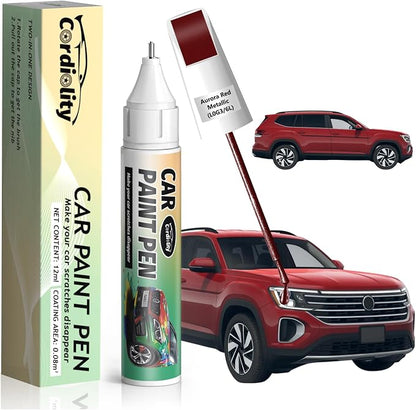 L0G3/6L Aurora Red Metallic Touch Up Paint for Volkswagen, Color Accurate Car Paint Scratch Repair Pen, Quick & Easy Fix Automotive Chips and Nicks