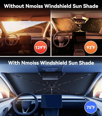 Nmoiss [Vinyl Coating Heat Shield] Windshield Sun Shade Umbrella Custom for Acura RDX, Protect Car from Sun Rays & Heat Damage Keep Cool and Protect Interior