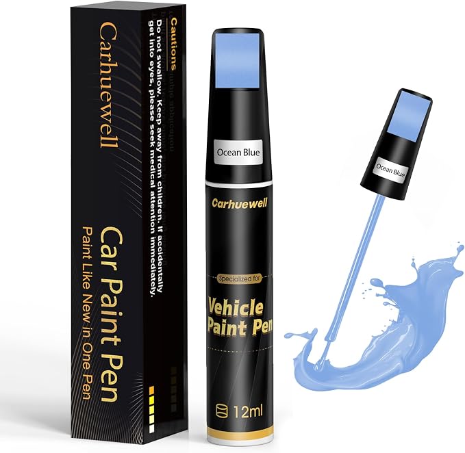 Blue Touch Up Paint for Cars, Auto Car Paint Touch Up Paint Pen for Deep Scratches, Car Scratch Repair Pen, Quick and Easy Solution to Repair Minor Automotive Scratches (Ocean Blue)