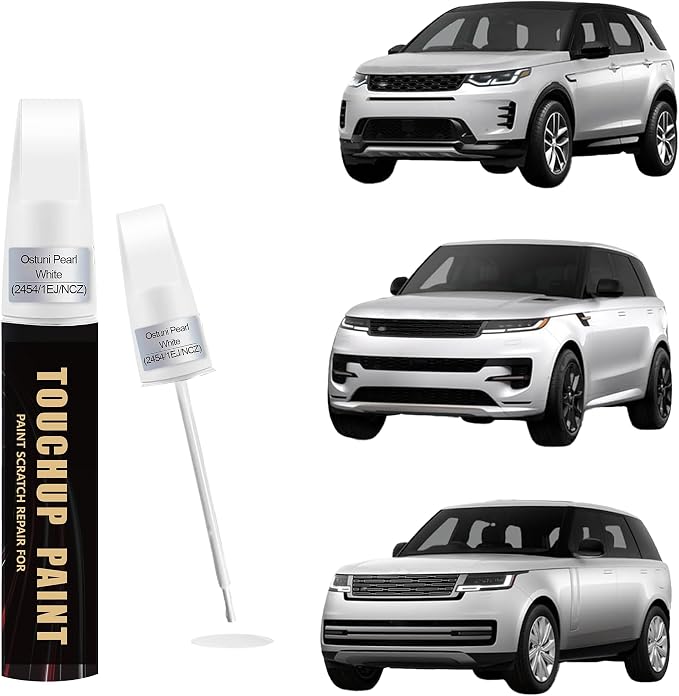 Ostuni Pearl White(2454/1EJ/NCZ) Car Paint Touch Up Pen Compatible with Landrover, 2-In-1 Color Accurate Touch Up Car Scratch Repair Paint Match Landrover Series Automotive Scratch Remover for Nicks & Chips Repair