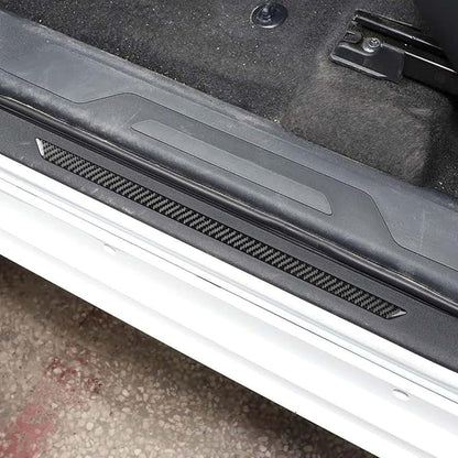 NVCNX Real Premium Carbon Fiber for Toyota Tundra 2022-2026 2023 2024 2025 Door Sill Scuff Plate Door Entry Guard Protector Cover Interior Trim Accessories Overlay Sticker 4PCs not for Extended Cab
