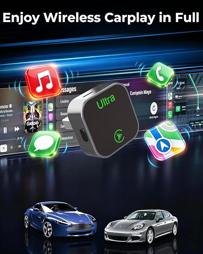 Wireless CarPlay Android Auto Adapter Plug and Play AI Box for Factory Wired