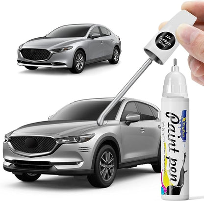 22V Sunlight Silver Touch Up Paint Compatible with Mazda, DIY Car Paint Scratch Repair, Quick & Easy Fix Automotive Scratch Repair for Mazda3/MX-5/Mazda5/RX-8/Miata/Protege