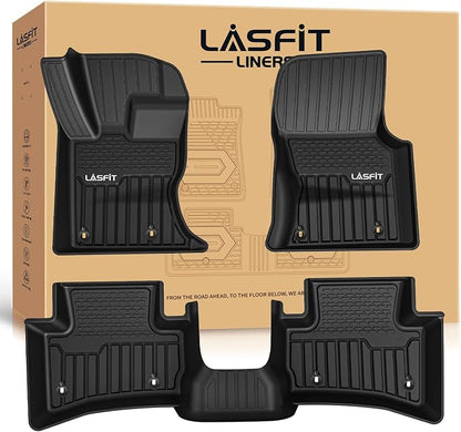LASFIT Floor Mats Fit for Land Rover Range Rover Velar 2017-2026 & Jaguar F-Pace 2017-2026, Custom Fit TPE All Weather Waterproof Floor Liners 1st & 2nd Row Car Mats, Black