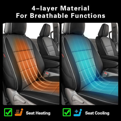 EKR Sienna Seat Covers for 2011-2020 Toyota Sienna XLE,Limited,Limited Premium,7 Seats,2nd Row Captain Seats W/Legrest,Seat Covers for SUV,Automotive Seat Cover Full Set,-Leather(Black/Gray)