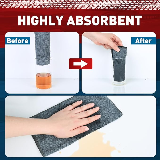 TEAWOO Gray Microfiber Cleaning Cloths Bulk-400 Pack, Gray Microfiber Towels for Cars, Ultra Absorbent Wash Cloths, Lint-Free Streak-Free Microfiber Towels Bulk for Cars, 12x12 inches