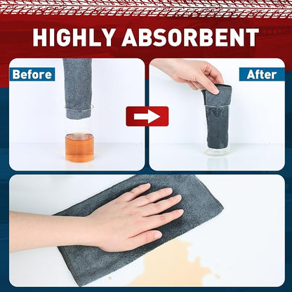 TEAWOO Microfiber Cleaning Cloths Bulk-50 Pack, Gray Microfiber Towels for Cars, Ultra Absorbent Microfiber Towel Weave Grime & Liquid for Streak-Free Mirror Shine - Car Washing Cloth, 12x12 inches