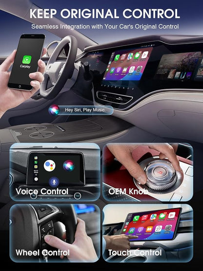 Wireless Carplay Adapter for Apple iPhone: 2025 Upgraded Mini Car Play Dongle Convert Factory Wired to Wireless - Stable Control & No Delay USB Carplay Adapter for Cars from 2016 & iOS 10+