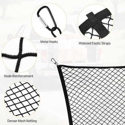 Cargo Net for SUV Rear Trunk Bed Compatible with Acura RDX MDX TLX Integra Tsx TL 2000-2025 2026 Accessories Elastic Netting Cover Net Stretchable Mesh Organizer 32" x 24" Stretch to 63"x43"