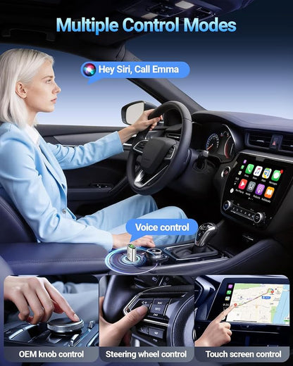 vnilrgle Wireless CarPlay Adapter for Apple iPhone（2026 Upgraded） Mini Design, Converts Factory Wired to Wireless Adapter for CarPlay, Plug and Play, Auto Connect Fast and Stable(White)