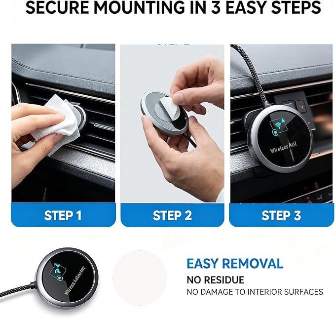 2-in-1 Wireless CarPlay Adapter 2026 for Apple iPhone & Android Auto Adapter, Plug&Play CarPlay Dongle Converter, Fast Auto-Connect,Compact Design Fast Stable Connection with USB/USB-C Port (Grey)