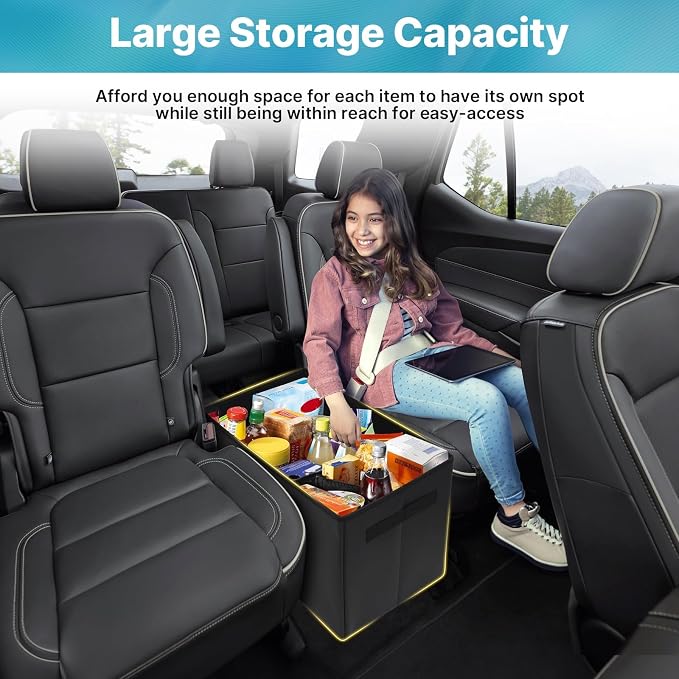 Mixsuper Liner Car Seat Organizer for Chevrolet Traverse 2018-2026, Console Organizer Backseat Box for Chevy Traverse, Dog Toy Box Storage Bin Kids Toys Baby Supplies Travel Accessories