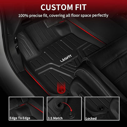 LASFIT Floor Mats for Honda CR-V CRV 2022 2021 2020 2019 2018 2017 (Gasoline & Hybrid), All Weather Custom Fit TPE Floor Liners, 1st & 2nd Row, Black (EX/EX-L/LX/Touring/Sport/Special Edition)
