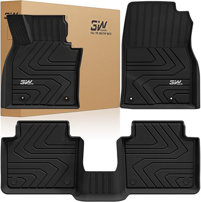 3W Floor Mats Fit Mazda CX-50 2023-2026 (Not for Hybrid), TPE All Weather Liner 1st & 2nd Row CX 50 Accessories All Season Guard Odorless Anti-Slip Floor Mats Black