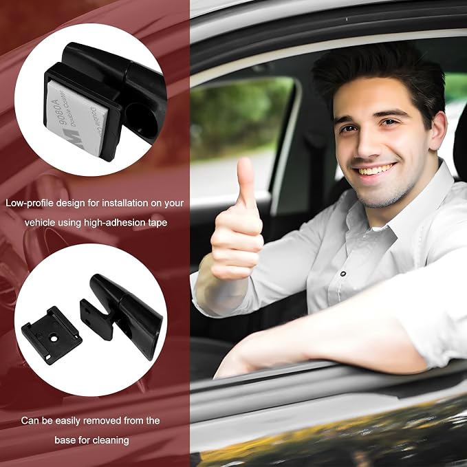 2PCS Car Deer Whistles, Waterproof Auto Animal Warning Horns with Self-Adhesive, Wind Activated Deer Alert Devices Animals Collision Prevention for Cars Trucks SUVs (Black)