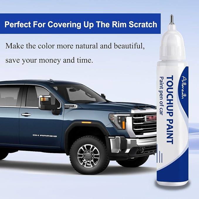 Downpour Metallic(GXP/WA136H) Touch Up Paint for GMC-Exact Match–Chips and Nicks Car Paint Scratch Repair Kit Automotive Paint Pen for Sierra 1500/2500 HD/Acadia/Canyon/Savana/Terrain