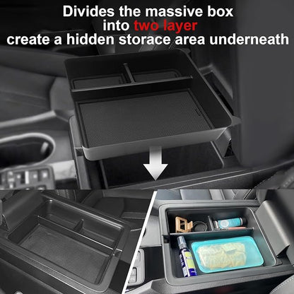 Muslogy for 2023+ Pilot Center Console Organizer&Wireless Charger Protective Mat&Shifter Storage Box Left & Right Set Compatible with Honda Pilot 2023-2026 Accessories Console Side Inserts Organizer