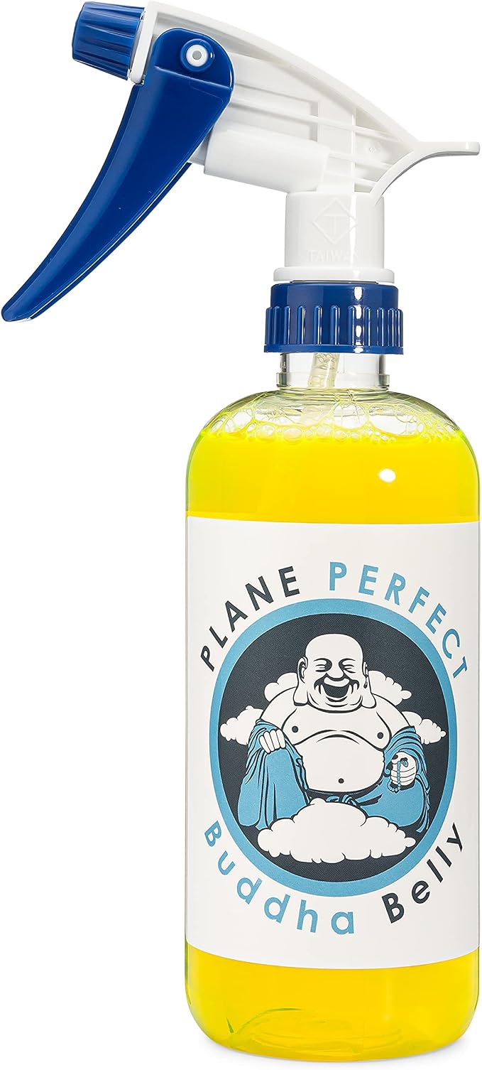 Plane Perfect Buddha Belly Oil & Grease Cleaner - Heavy Duty Aviation Grade Citrus Degreaser Spray - Multi Surface Cleaner for Automotive Engine, Aircraft, Car, Truck & RV | 16oz