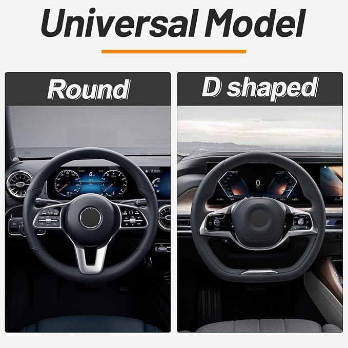 KAFEEK Elastic Stretch Steering Wheel Cover 15 Inch, Breathable Ice Silk Microfiber, Non-Slip Grip, Warm in Winter and Cool in Summer, Odorless, Car Accessories Fit Cars, SUVs, Light Blue