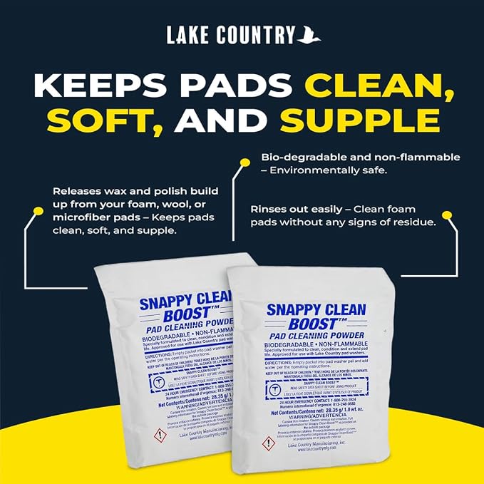 Lake Country Snappy Cleaner Powder - Concentrated Pad Cleaning Powder Formula for Foam, Wool & Microfiber Pads. Removes wax and polish residue and extends pad life. (72 Pack)