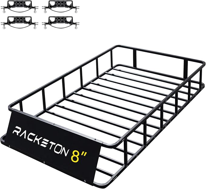 74”x45”x8” Roof Cargo Rack for SUV Car Trucks,Heavy Duty Cargo Basket Anti-Rust Top Luggage Rack