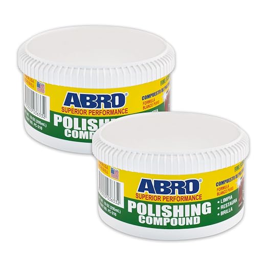 ABRO Polishing Compound 10 oz — Car Polish & Scratch Remover for Vehicles, Swirl Marks, Oxidized Paint, Scuffs, Buffing, Gloss Restoration & Auto Detailing