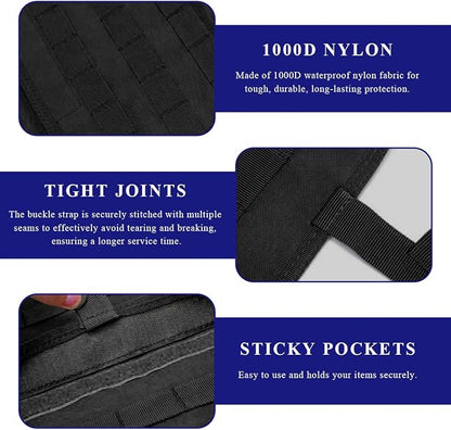 Sun Walker Car Seat Back Organizer, Sag Proof Nylon Vehicle Seat Back Tactical Panel Storage Bag, Universal Backseat Hanger Pad Modular Storage Organizer for Cars Trucks SUVs