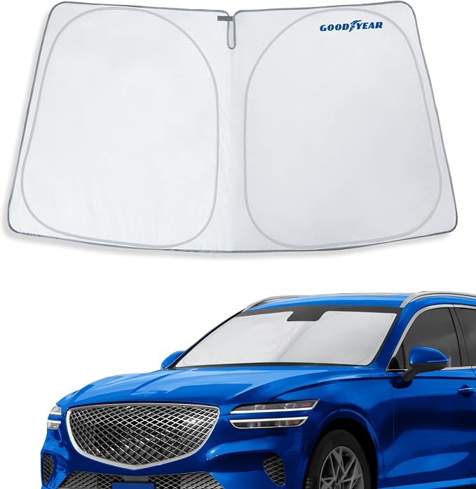 Goodyear Foldable Windshield Sunshade for Genesis GV 70 2021-2026, SUV car Accessories, Sunshade Cover, Sun Shade Car Windshield, Window Sun Blocker - GY008374