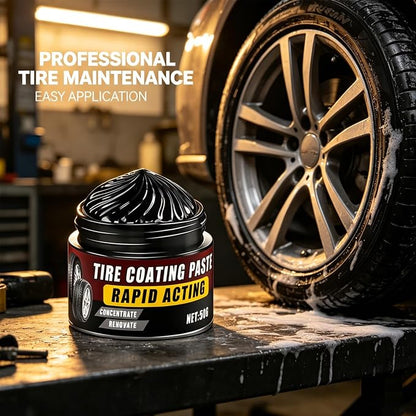 Premium Tire Coating Paste Rapid Acting, Tire Nourish Cream & Trim Restorer, Cera para NeumáTicos, Bring Back The Original Deep Black Shine to Rubber and Plastic (1Pc)