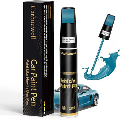 Blue Touch Up Paint for Cars, Auto Car Paint Touch Up Paint Pen for Deep Scratches, Car Scratch Repair Pen, Quick and Easy Solution to Repair Minor Automotive Scratches (Coastal Breeze Pearl)