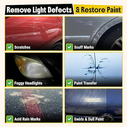 Carfidant Scratch Repair and Swirl Remover - Car Paint Scratch Remover & Restorer Kit with Buffer Pad - Polishing & Waxing Kits - Compound for Vehicles Paint Repair - 8.4 fl. Oz.