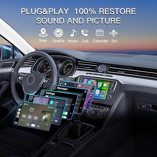 Wireless CarPlay Adapter for Apple iPhone - Converts Factory Wired to Wireless CarPlay, Plug-and-Play, Auto Connect, Compatible with Car from 2014 Onwards & iOS 10 +