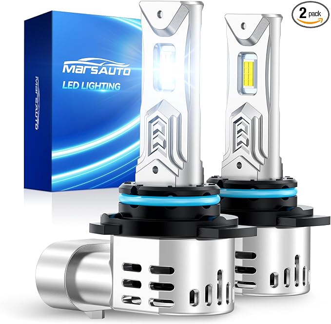 Marsauto 9012 Light Bulbs, Fanless IP68 Fog Light - 2 Pack | HIR2 sockets, 1:1 mini size no adapter, fits truck SUV, all-weather IP68, 3-min DIY install