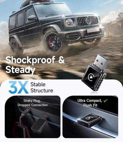 JDG Wireless CarPlay Adapter, Converts Wired CarPlay to Wireless, for Cars with Built-in Wired Apple Carplay, Super Mini USB Design Car Play Adapter for iPhone, (Black)