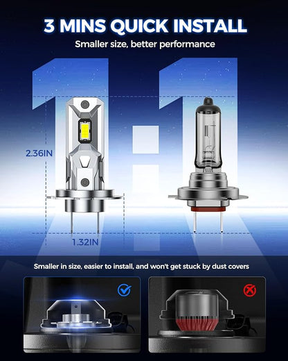 Marsauto - H7 Halogen Headlight Bulb - High-Performance Car Headlight - Halogen Light with No Glare - for Automotive - 2 Bulbs