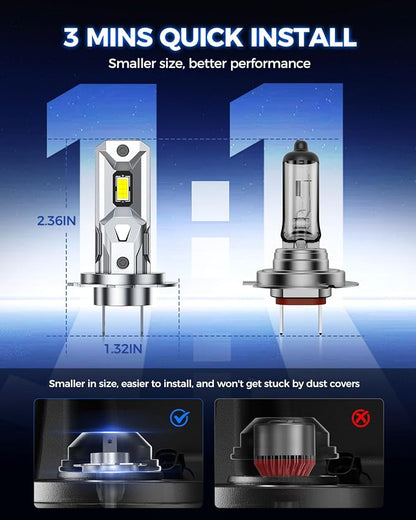 Marsauto - H7 led lights for car - High Performance Halogen Headlight Bulb, High Beam, Low Beam and Fog Replacement Bulb (Contains 2 Bulbs)