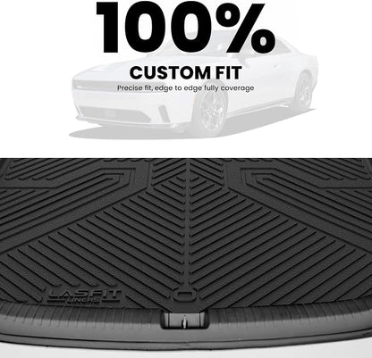 LASFIT Cargo Mat for Dodge Charger Daytona 2024 2025 2026 Scat Pack & R/T (Fit 2-Door, Not for 4-Door), All Weather TPE Custom Fit Trunk Mats Cargo Liners, Black