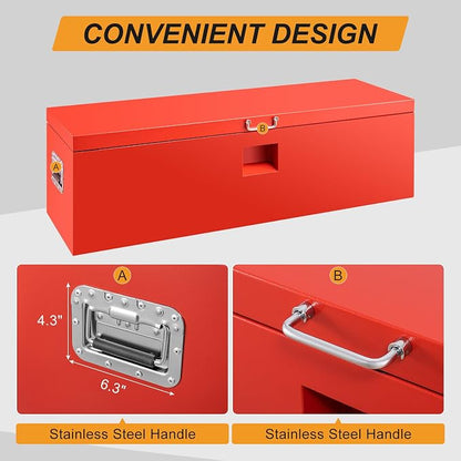 48" Truck Tool Box,Heacy Duty Metal Storage Organizer with Strong locking tongue,Trailer Tongue Box with Safe Hinge, for Truck,Pickup,RV,Garage,Best gift for family and friend,Red Power Coating