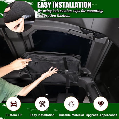 Roof Storage Bags Compatible with Hummer EV Accessories 2022-2026 SUV/SUT Overhead Storage Bag Organizer Cargo with Hardtop Suction Fixing Waterproof Can Foldable Sunshade