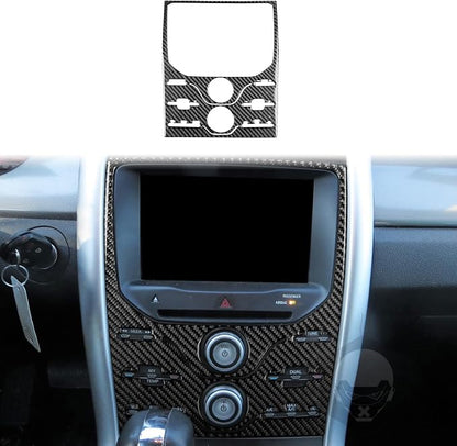 Premium Carbon Fiber Only Compatible with Ford Edge SEL 2011 2012 2013 2014 Accessories Car Central Control A/C Knob Climate Control Panel Cover Interior Trim Sticker Decal Black 1PC