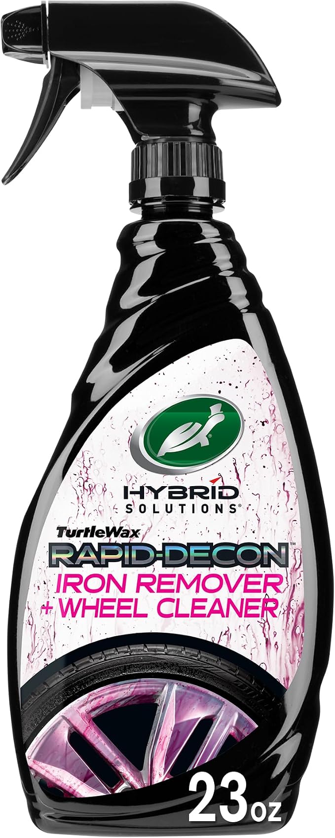 Turtle Wax Hybrid Solutions Rapid Decon Iron Remover, 23 fl oz, Wheel Cleaner, Versatile Iron Remover and Tire Cleaner