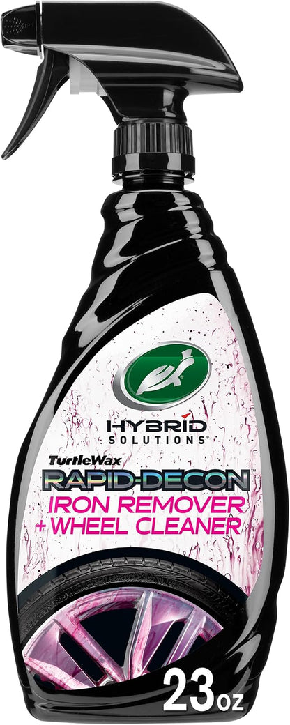 Turtle Wax Hybrid Solutions Rapid Decon Iron Remover, 23 fl oz, Wheel Cleaner, Versatile Iron Remover and Tire Cleaner