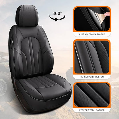 MINGBRON Front Car Seat Covers,Car Seat Protector Waterproof,Seat Covers Front Set, Car Seat Protectors,Automotive Seat Covers Fit for Most Cars Black
